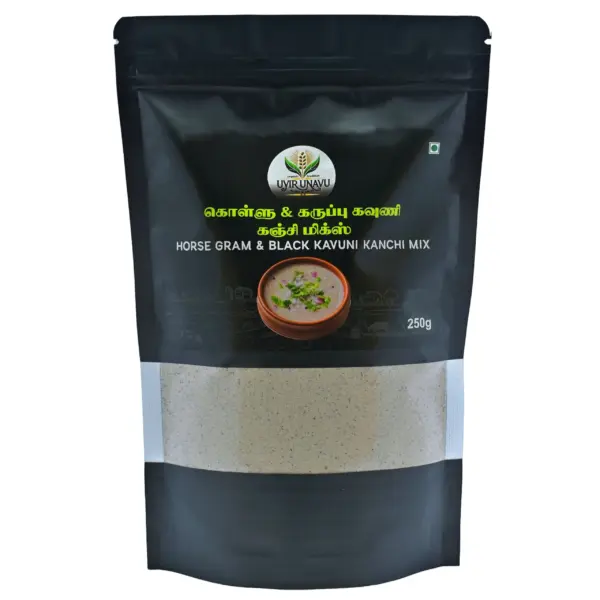 1000170658 Uyir Unavu Kollu Karuppu Kavuni Kanji Mix |Horse Gram,Black Rice Porridge Mix / Helps Weight Loss (250 g)