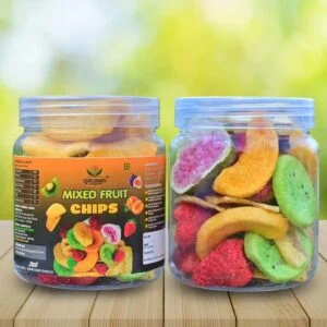 Mixed Fruit Chips Crispy & Crunchy Dried Fruit Chips Snacks | Fiber Rich Fruit Chips 100g