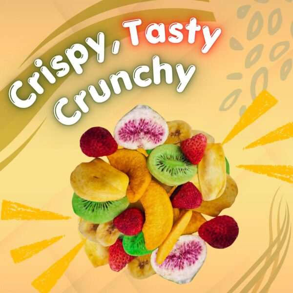 Mixed Fruit Chips Crispy & Crunchy Healthy Dried Fruit Chips Snacks | Fiber Rich Vegetable Chips 100g