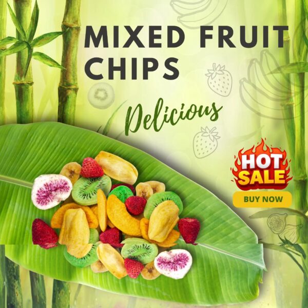 Mixed Fruit Chips Crispy & Crunchy Healthy Dried Fruit Chips Snacks | Fiber Rich Vegetable Chips 100g