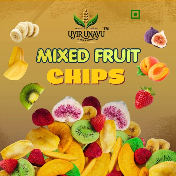 Mixed Fruit Chips Crispy & Crunchy Healthy Dried Fruit Chips Snacks | Fiber Rich Vegetable Chips 100g